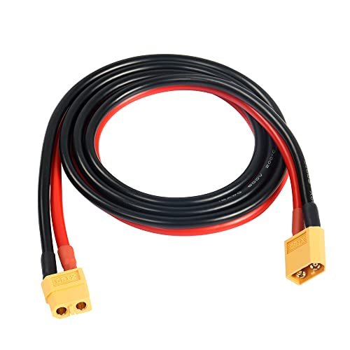 RIIEYOCA XT60 Male to XT60 Female Connector with 1M 12AWG Silicon Wire Extension Cable Ideal for RC Willey Kitchen Chairs and FPV Drone Accessories