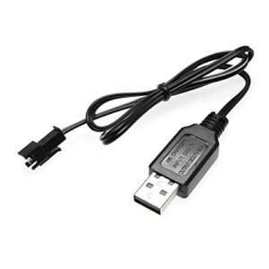 Maxmoral USB Power Charger Cable 3.7V 5000mA Output for NiCd NiMH Battery Pack Compatible with Liebherr RC Excavator and Other RC Vehicles