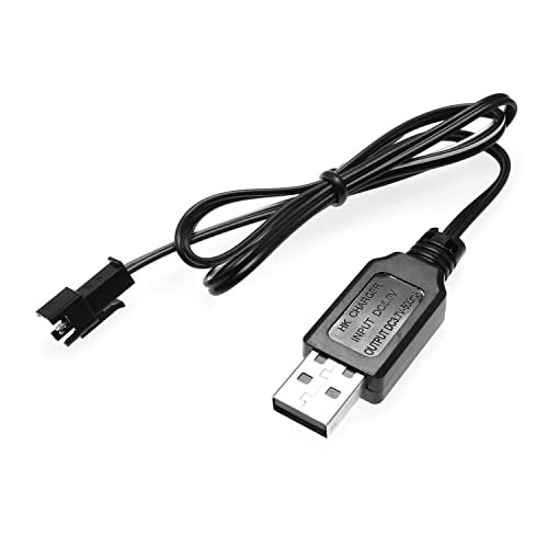 Maxmoral USB Power Charger Cable 3.7V 5000mA Output for NiCd NiMH Battery Pack Compatible with Liebherr RC Excavator and Other RC Vehicles