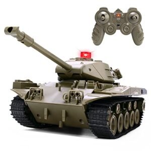 PatriotX M41A3 American RC Boats Remote Control Toy with Programmable Features Lights and Sounds for Kids