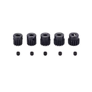 KingVal Replacement 5PCS 48DP 3.175mm 13T 14T 15T 16T 17T Steel Pinion Motor Gear Set for Batmobile RC Car Body and 1/10 RC Cars