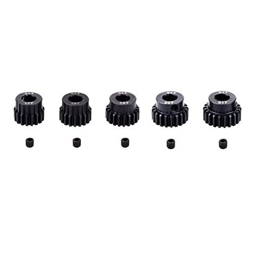 KingVal Replacement 5PCS M0.6 17T 18T 19T 20T 21T 5mm Steel Pinion Motor Gear for Zipp RC Boats Brushed Brushless Motor