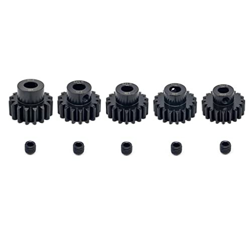 KingVal Replacement 5PCS M1 5 8mm 16T 17T 18T 19T 20T Steel Pinion Motor Gear for 1 5 Nitro RC Car Brushed Brushless Motor