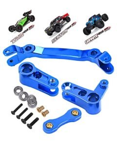 Arrma 1/10 RC Buggy Wheels and Tyres Aluminum Steering Parts Set for Senton Granite Big Rock Typhon Outcast Kraton 4X4 BLX Models