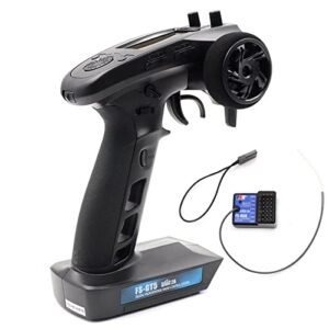 DTXMX FS GT5 6 Channels RC Transmitter with FS BS6 Gyro Receiver for RC Radio Car Boats and Tanks 20 Models Storage