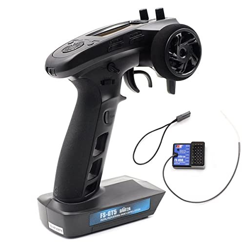 DTXMX FS GT5 6 Channels RC Transmitter with FS BS6 Gyro Receiver for RC Radio Car Boats and Tanks 20 Models Storage