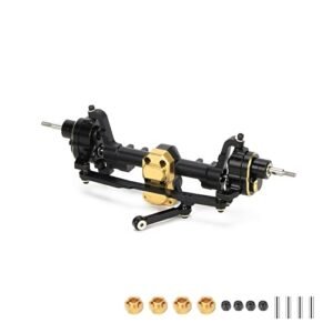 RCAWD Front Portal Axle Set for Axial SCX24 Upgrades with Steel Gears Brass Worm Gears and Brass Third Member Housing
