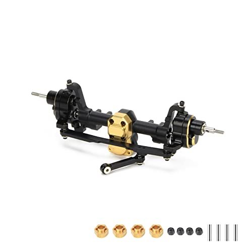 RCAWD Front Portal Axle Set for Axial SCX24 Upgrades with Steel Gears Brass Worm Gears and Brass Third Member Housing