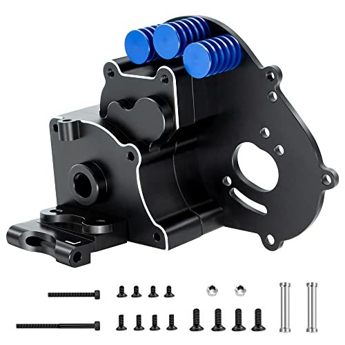 GLOBACT Custom RC Motor Mounts Aluminum Transmission Case Gearbox Parts for 1/10 Slash 2wd Stampede Rustler 2wd with Aluminum Motor Plate and Arm Mounts Upgrade Replace 3691