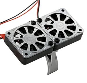 Power Hobbies Powerhobby Aluminum Heatsink with Dual High Speed Cooling Fans for Xtreme RC Hobbies 1/5 Scale Motors Gunmetal