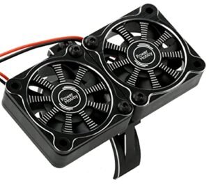 Power Hobbies Powerhobby Aluminum Heatsink 40mm Dual High Speed Cooling Fans with Cover Black RC Helicopter Volitation High Speed Parts