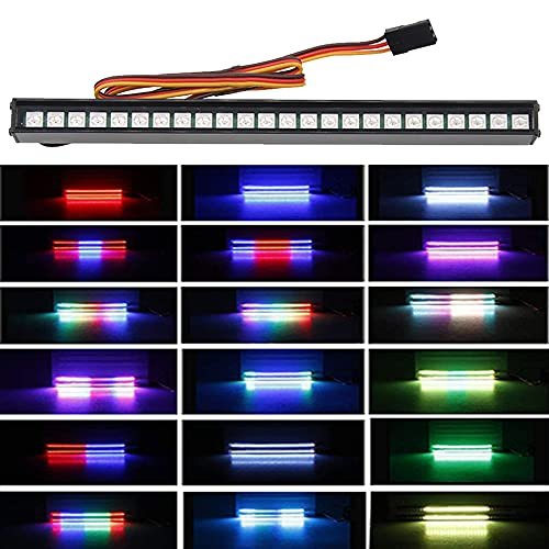 GLOBACT 1/10 Scale RC Fire Truck Light Bar With 24 Lamp Beads 20 Light Modes 155mm Roof Lamp for Crawler Truck Accessories