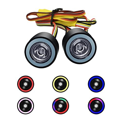 GLOBACT RC Light RC Headlights Angel Eyes with 12 Modes for 1/10 Scale TRX-4 Axial Scx10 RC4WD D90 RC Crawler Truck Accessories