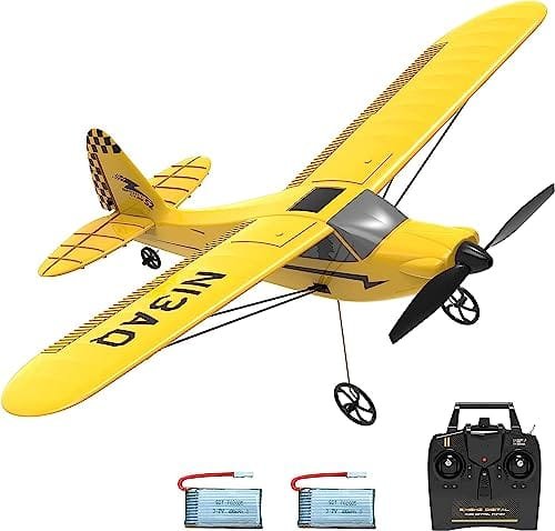 VOLANTEXRC Trainer RC Airplane Sport Cub 3CH Remote Control Plane with 6 Axis Gyro Stabilizer for Beginners Kids Adults 400mm Yellow