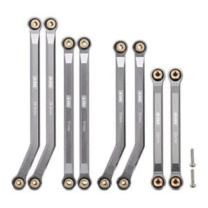 INJORA High Clearance Front 4 Links RC Crawler Axle Set for SCX24 C10 JLU Bronco Base Camp Axial 1 24 Scale 8PCS Grey