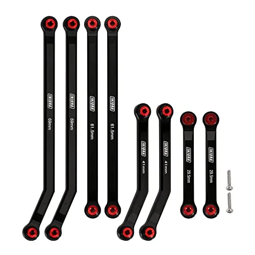 INJORA High Clearance CNC Aluminum Links Set for 1/24 RC Crawler Wheels SCX24 AXI90081 Deadbolt Axial 8PCS Black