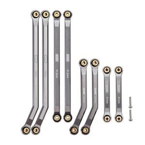INJORA High Clearance CNC Aluminum Links Set for SCX24 AXI90081 Deadbolt AXI00004 Axial 1 24 RC Crawler Bodies 8PCS Grey