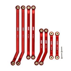 INJORA High Clearance 4 Links Set CNC Aluminum Links Set for SCX24 AXI90081 Deadbolt Axial 1/24 RC Crawler Car 8PCS Red Perfect for 1/24 RC Body Upgrades