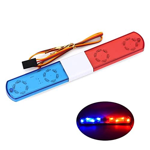 WONFAST RC Car Alarming Light Multi Function LED Police Night Light Bar Flash Lamp for 1/12 RC Car Kits HSP TRX4 Tamiya CC01 Axial SCX10 Blue Red