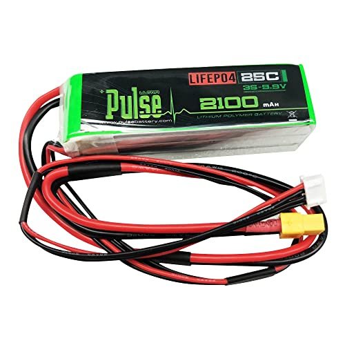 Pulse 2100mah 3S 9.9V 25C Receiver LiFePO4 Battery XT60 Connector - RC Battery for Toy Vehicle (RC Helicopter, RC Airplane, Jet, RC Transmitter & Receiver) (HELIDIRECT)