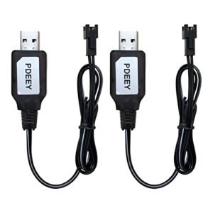 SM2P Charger for Huina 593 RC Excavator 7.2V Ni Cd Ni Mh Battery USB Charging Cable Cord 2 Pack