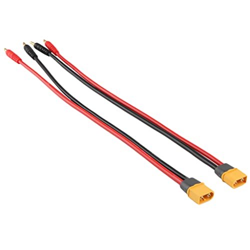 RC Willey Dining Tables XT60H Upgrade Connector 2pc Set with 4mm Banana Plugs for RC Helicopter Quadcopter Charging 12AWG 30CM