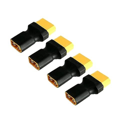 4 Pack XT60 Male to XT90 Female Connector Adapter No Wire for RC No Prep Wheels Lipo Battery ESC