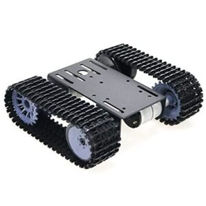 Professional Smart Robot Tank Car Chassis for School Eduactional Science Kits, DIY RC Tracked Robotic Obstacle Avoidance Platform Crawler Model with 2pcs Plastic Caterpillars, Remote Control STEAM