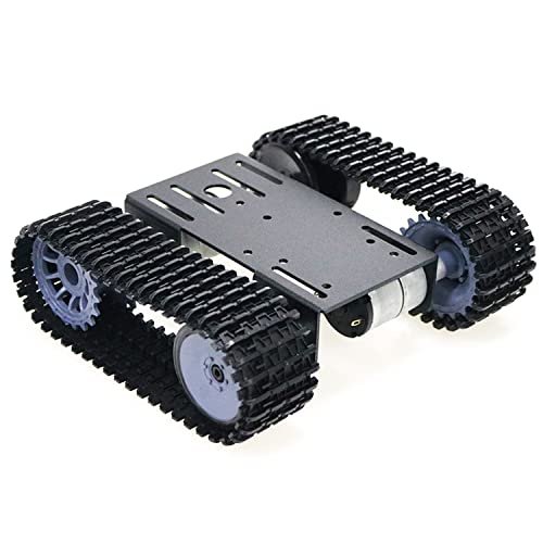 Professional Smart Robot Tank Car Chassis for School Eduactional Science Kits, DIY RC Tracked Robotic Obstacle Avoidance Platform Crawler Model with 2pcs Plastic Caterpillars, Remote Control STEAM