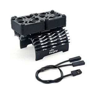 KingVal Replacement Brushless Motor Aluminum Double Cooling Fans 8.4V 16000RPM Rapid Cooling for 1/5 RC Car Body