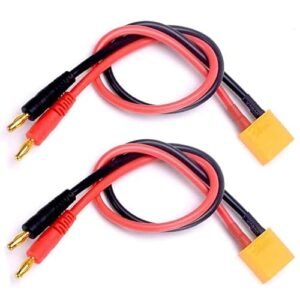 LinsyRC XT90 Male to 4 0MM Banana Plug Adapter Cable for Hawkeye RC Helicopter Battery Charging 12AWG Silicone Wire 11 8inch