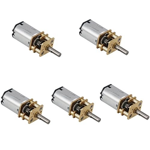 Punctualgood 5PCS Mini N20 Gear Motor DC 3V 6V Slow Speed Full Metal Gearbox Ideal for Slow V RC Plane and DIY Robot Car Tool