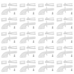 Micro Traders 20 Sets Plastic Control Horns 4 Hole for FlexJet RC Plane Electric Aircraft KT Rudder Angle Foam Electric Plane Fixed Wing DIY Accessories