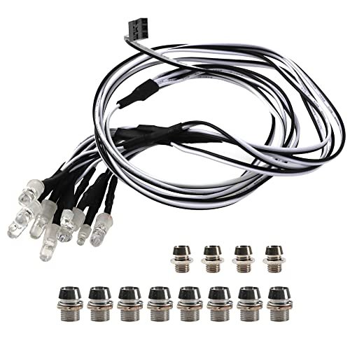 HIRCQOO RC 12 LED Headlight Kit for Kamtec RC Car Bodies Traxxas TRX4 Axial SCX10 II 1/10 Scale Crawler