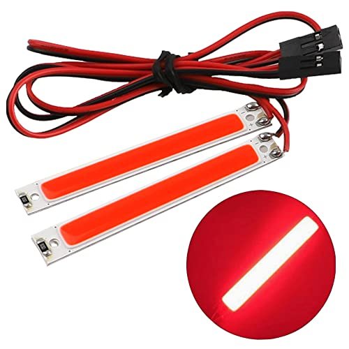 HIRCQOO 2PCS 1/10 RC Car LED Chassis Lights for Traxxas RC Car Trophy Truck TRX 4 TRX 6 Axial SCX10 II 90046 RC4WD D90 D110 1/10 RC Crawler Car Truck Red 60x8mm