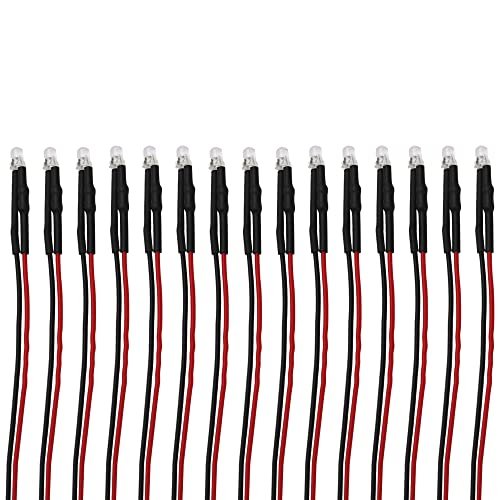 HIRCQOO 15PCS 3MM 5MM Pre Wired LED Light Emitting Diodes 12V Mini Single LED Bulbs for RC Truck Crawler 1/10 Traxxas TRX 4 TRX 6 Axial SCX10 90046 DIY Parts Blue