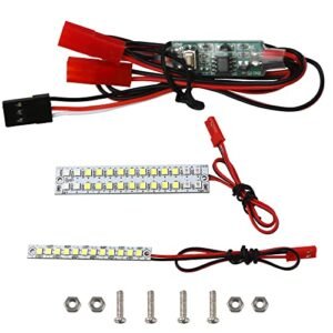 HIRCQOO 70mm RC Tires LED Light Bar Kit for Traxxas MAXX 1 10 RC Crawler Car Upgrade Front Rear Bumper Waterproof Strip