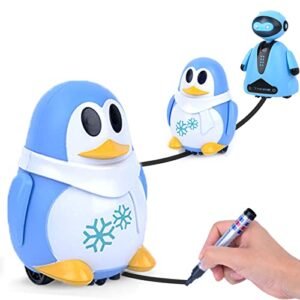 Mini Induction Robot Penguin Interactive Educational Toy with LED Lights and Line Tracking Technology