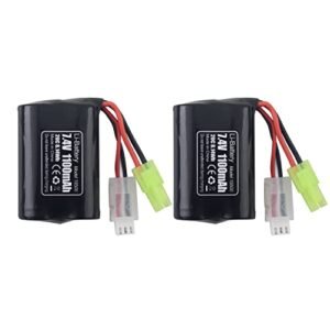 PUOO 2PCS 7.4V 1100mAh Lithium Battery for H102 TX121 High Speed RC Boat Perfect for Your RC Willey Breakfast Nook