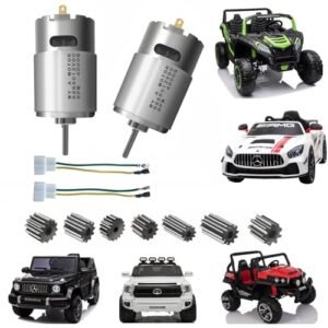 Hot Horse 2Pcs 12 Volt RS550 40000RPM Fast Electric Motor Drive Engine for Power Wheels Motor Upgrade 18V High Speed Motor Gearbox Accessories for Kid Ride On Car Motor Upgrade Replacement Parts