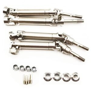 4pcs Steel Drive Shaft Front Rear Driveshaft Upgrade Parts for RC 1/10 Traxxas Slash 4x4 Rustler VXL 4X4 Stampede VXL 4X4 Enhancing RC Plane Connections
