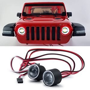 Axial SCX10 III AXI03007 1/10 Onroad RC Car Angel Eyes 22mm LED Headlights Upgrade