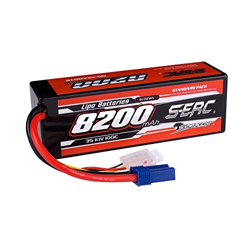 SUNPADOW 3S 11.1V Lipo Battery EC5 Connector 8200mAh 100C Hard Case Rechargeable for RC Car Vehicles Plane DJI Truck Tank Buggy Racing Models