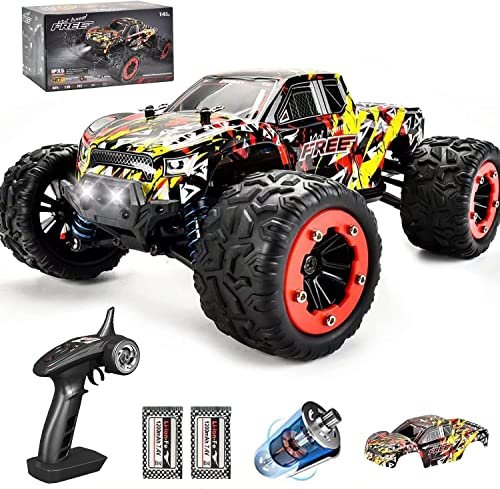 WIAORCHI 1/18 Scale 4x4 Off Road RC Trucks High Speed Remote Control Car 40km h Waterproof All Terrain Toy with 2 Batteries