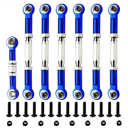 Adjustable Aluminum Turnbuckles Camber Links RC 4x4 Truck Parts for Traxxas Slash Rustler Stampede Hoss Models Navy Blue 7 Pieces