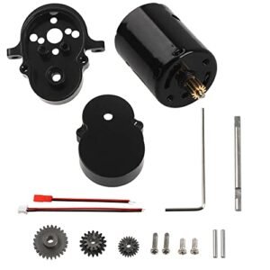 Vgoohobby Aluminum Alloy Gearbox Housing Gear Box Steel Gears with 370 Motors for Bobcat RC Car WPL D12 1/10 Scale Upgrade