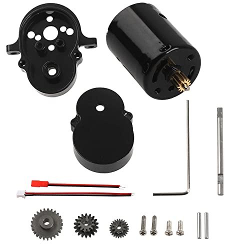 Vgoohobby Aluminum Alloy Gearbox Housing Gear Box Steel Gears with 370 Motors for Bobcat RC Car WPL D12 1/10 Scale Upgrade