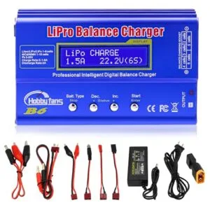Hobby Fans B6 Mini Professional Balance Charger Discharger with Power Supply for 1S 6S LiPo Lilon Life NiCd NiMh Pb RC Battery Perfect for Mini RC Hobby Enthusiasts