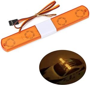WONFAST RC LED Light Bar Kit Multi Function Police Flash Lamp for 1/8 1/10 1/12 1/24 RC Model Cars HSP TRX4 Tamiya CC01 Axial SCX10 145mm Yellow