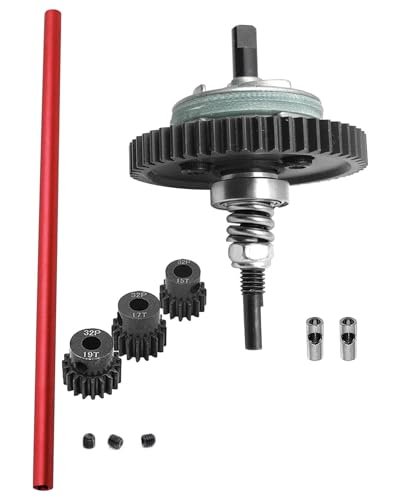 Traxxas Slash 4X4 RC 4X4 Truck Pulling Upgrade Kit Center Driveshaft 6855 Complete Slipper Clutch 6878 Metal Differential Gear with 32 Pitch 15T 17T 19T Pinions Gear Set